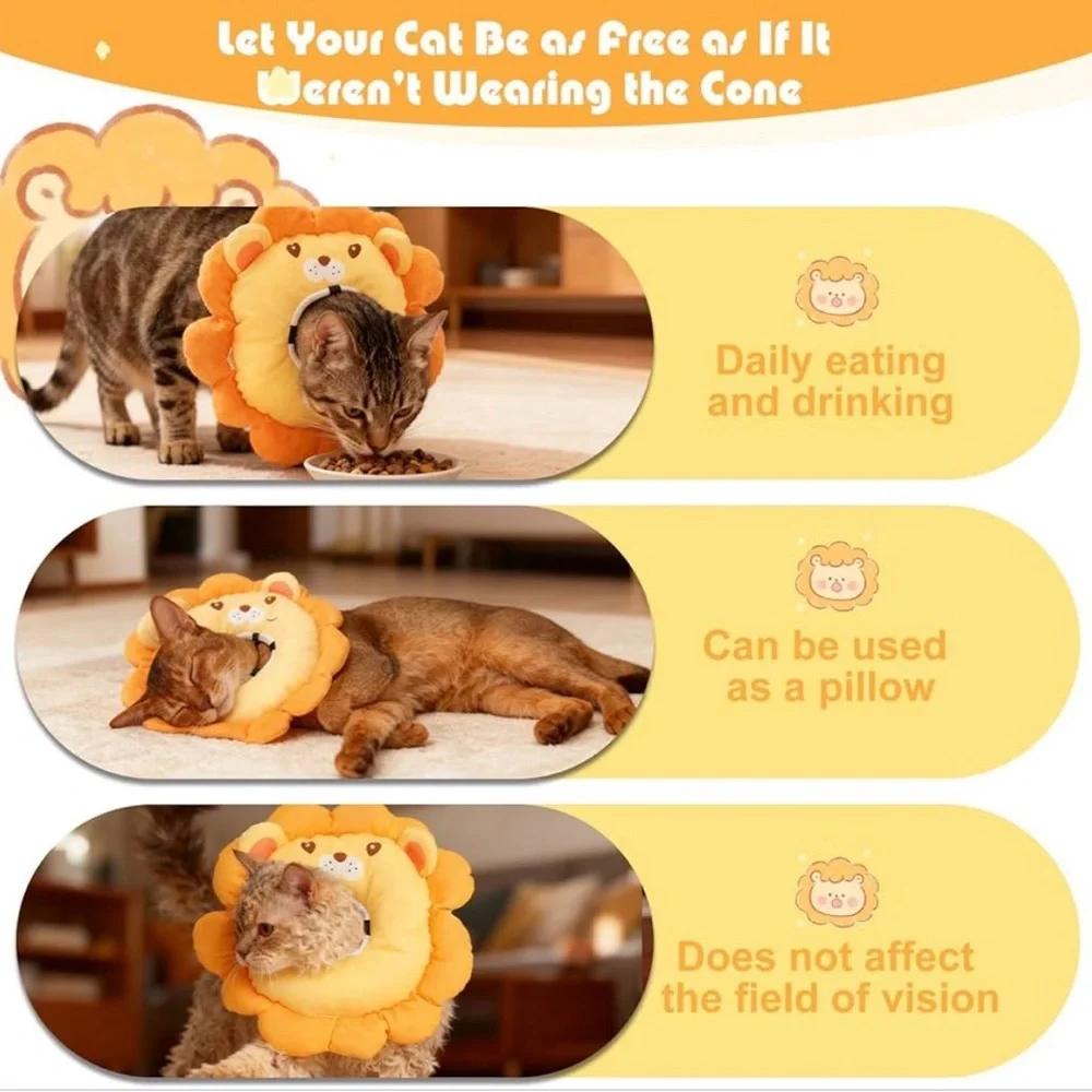 Soft, Cat cone / E collar, for after surgery to prevent licking